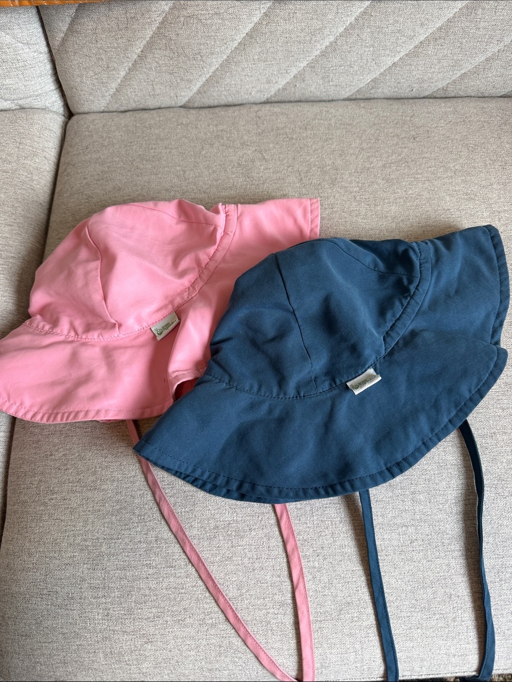 Green Sprouts Sun Hat Duo in Pink and Navy with Chin Ties